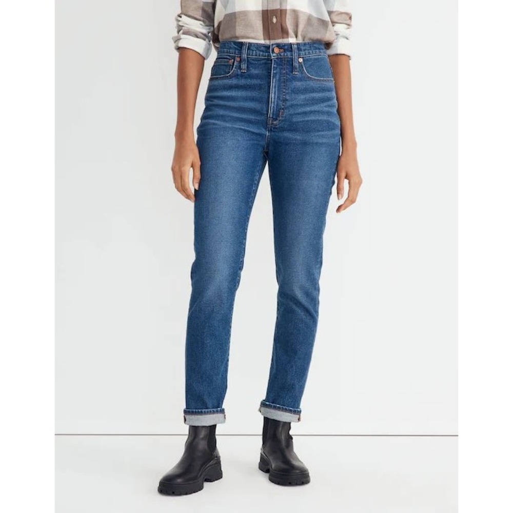 Madewell‎ High-Rise Slim Boyjean Medium Wash Blue Denim Jeans Size 28